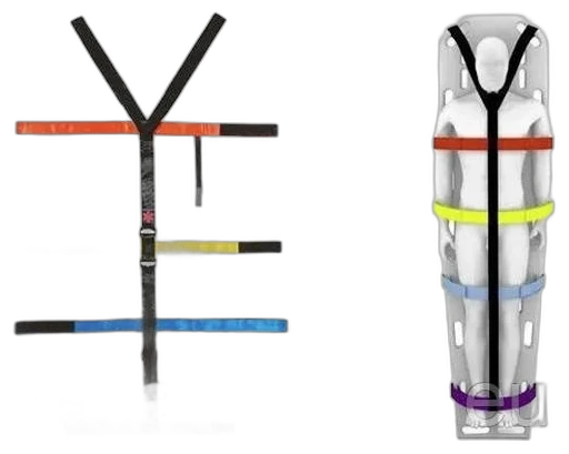Patient fixation strap set + head immobiliser